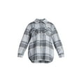 thumbnail image 5 of Terra & Sky Women's Plus Longline Brushed Plaid Shacket, Midweight, Sizes 0X-5X, 5 of 5