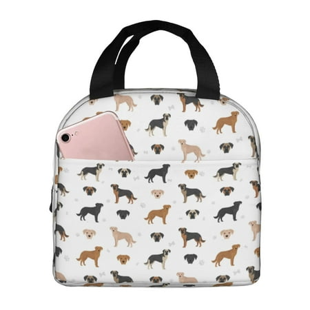 Insulated Lunch Bag for Women Men - Back Labrador Retriever Dog Leakproof Cooler Lunch Box for Women Men  Lunch Tote Bags for Work School Picnic Travel