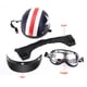 thumbnail image 5 of Casco de moto semiabierto con gafas, visera, bufanda, motociclista, 5 of 8