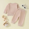 thumbnail image 5 of HCNTES Baby Girl Clothes Winter Toddler Girl Boy Long Sleeve Top Long Pants Set Toddler Sweatsuits Embroidered Letter Graphic Crewneck Sweatshirt + Joggers Pants Outfits Set, 5 of 9