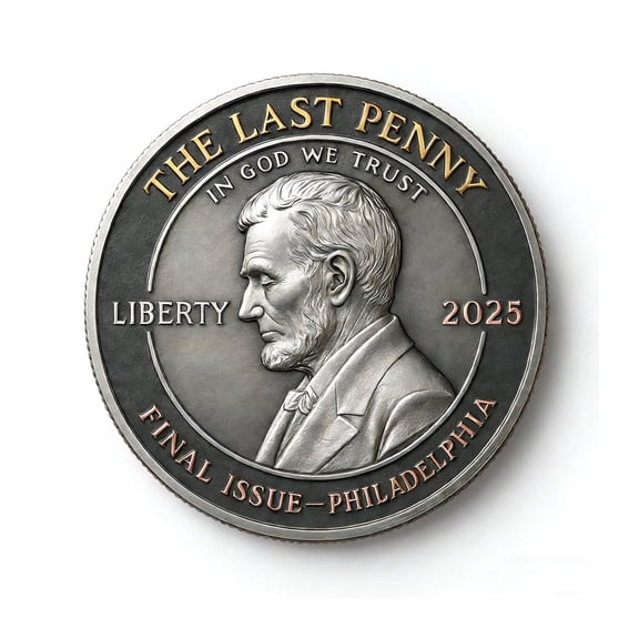 Final Cent Commemorative Keepsake Decorations, Nostalgic Historical Collectible Keepsake Ornaments, Retro Room Showcase Decoration, 1.6Inches