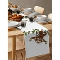 thumbnail image 6 of Brown Cute Monkey Table Runner 72 Inches, Green Leaves Vine Branch Animal Bed Runner Dresser Scarves Tabletop for Indoor Outdoor Parties/Ceremony/Banquet, 14" x 72", 6 of 8