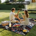 thumbnail image 4 of Wildflowers Blossom Outdoor Rug for Patio/Deck/Porch, Non-Slip Large Area Rug 3 x 5 Ft, Black Spring Garden Botanical Floral Indoor Outdoor Rugs Washable Area Rugs, Camping Rug Carpet Runner, 4 of 8