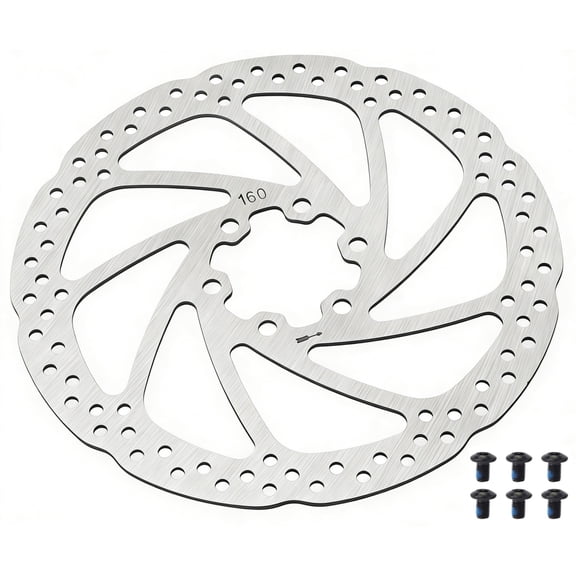160mm Bike Brake Rotor, Stainless Steel Bicycle Disc Brake Rotor for Mountain Bike Road Bike MTB BMX