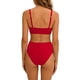 thumbnail image 4 of Traje de baño tankini de cintura alta dividido para mujer, color sólido, conservador y moderno, traje de baño de dos piezas para mujer, trajes de baño tankini para mujer, traje de baño de 2 piezas par, 4 of 7