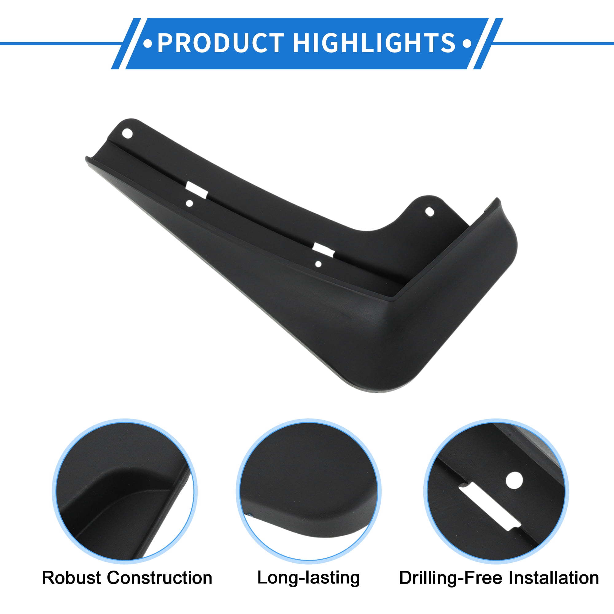 Unique Bargains Mud Flaps for Chevrolet Equinox LT RS ACTIV 2025 Front & Rear Splash Guards Durable Black No-Drill Easy Install Kit