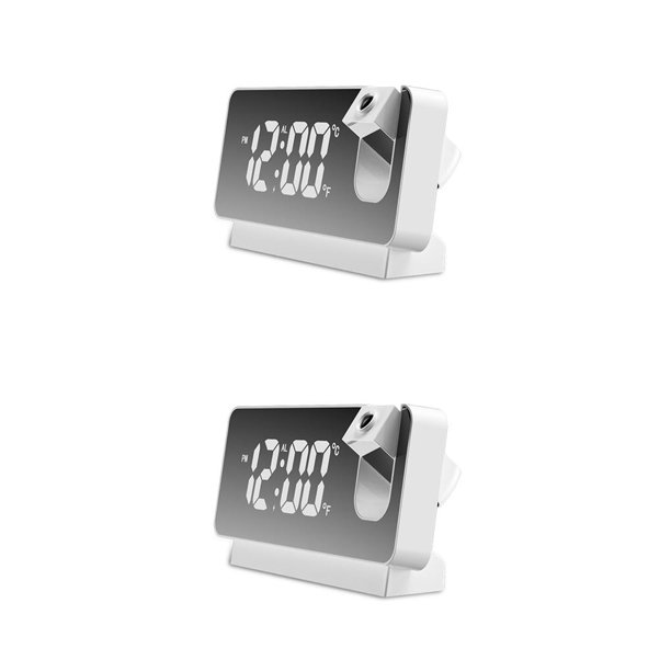 Reloj despertador de proyección Yuarrent plástico 2Conjunto Blanco