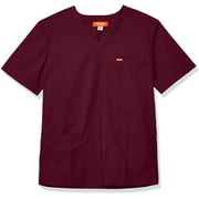 Orange Standard Mens Balboa V-Neck Unisex Scrub Top with Multiple Pockets and D-Ring