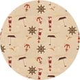 thumbnail image 1 of Ahgly Company Machine Washable Indoor Round Transitional Construction Cone Orange Area Rugs, 3' Round, 1 of 7
