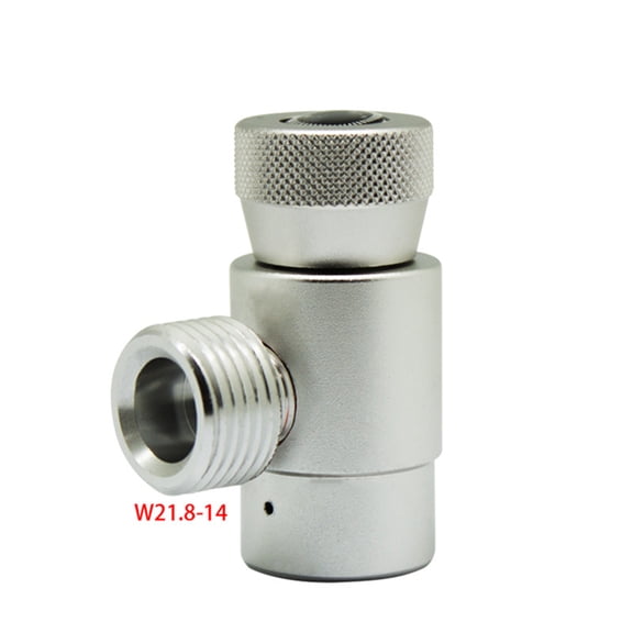 CO2 Cylinder Refill Adapter Connector Gas Regulator DIN 477/W21.8-14 Silver for Soda Maker