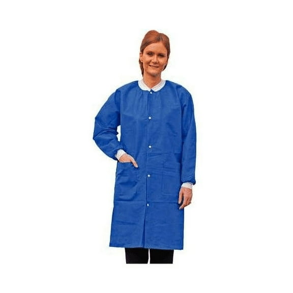ValuMax 3630RYM Extra-Safe SMS Knee Length Jackets Royal Blue Medium 10/Pk