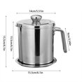 thumbnail image 3 of Grease Container Stainless Steel Grease Container with Fine Mesh Strainer 2L/67.6 fl oz Oil Container Grease Container with Dust-Proof Lid Non-Slip Tray, 3 of 9