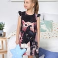 thumbnail image 4 of Balery Cute Kittens Group Portrait Camisón de princesa para niñas, pijama de algodón con mangas abullonadas, suave y bonito.-XX-Large, 4 of 6