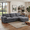 Grey, variant on EPOWP 96.5'' Modular Sectional Sofa Set with Storage Ottoman, Chenille L-Shaped Cloud Sectional Couches with Adjustable Phone Holder & USB Charger for Living Room, Apartment, Office