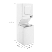 Whirlpool WET4124HW 24 Inch Electric Stacked Laundry Center with 6 Wash Cycles