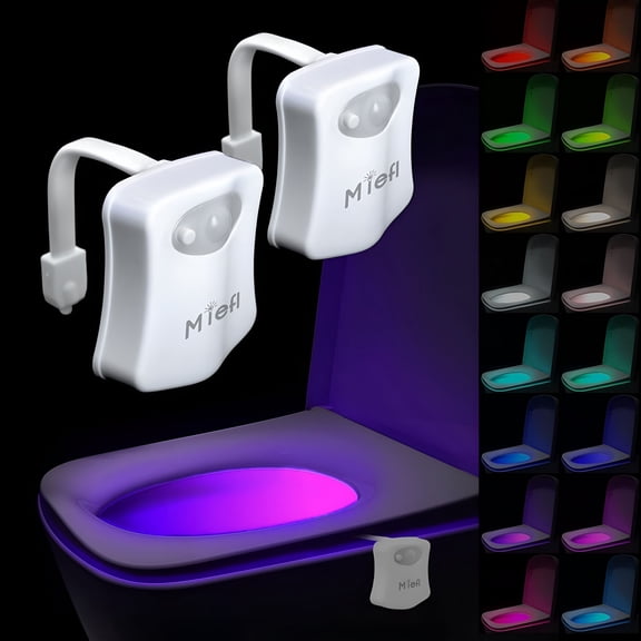 HIBIBUD Toilet Light Motion Sensor 16 Colors Changing (2 Pack),Led Glow Bowl Inside Toilet Light,Smart Night Light for Bathroom