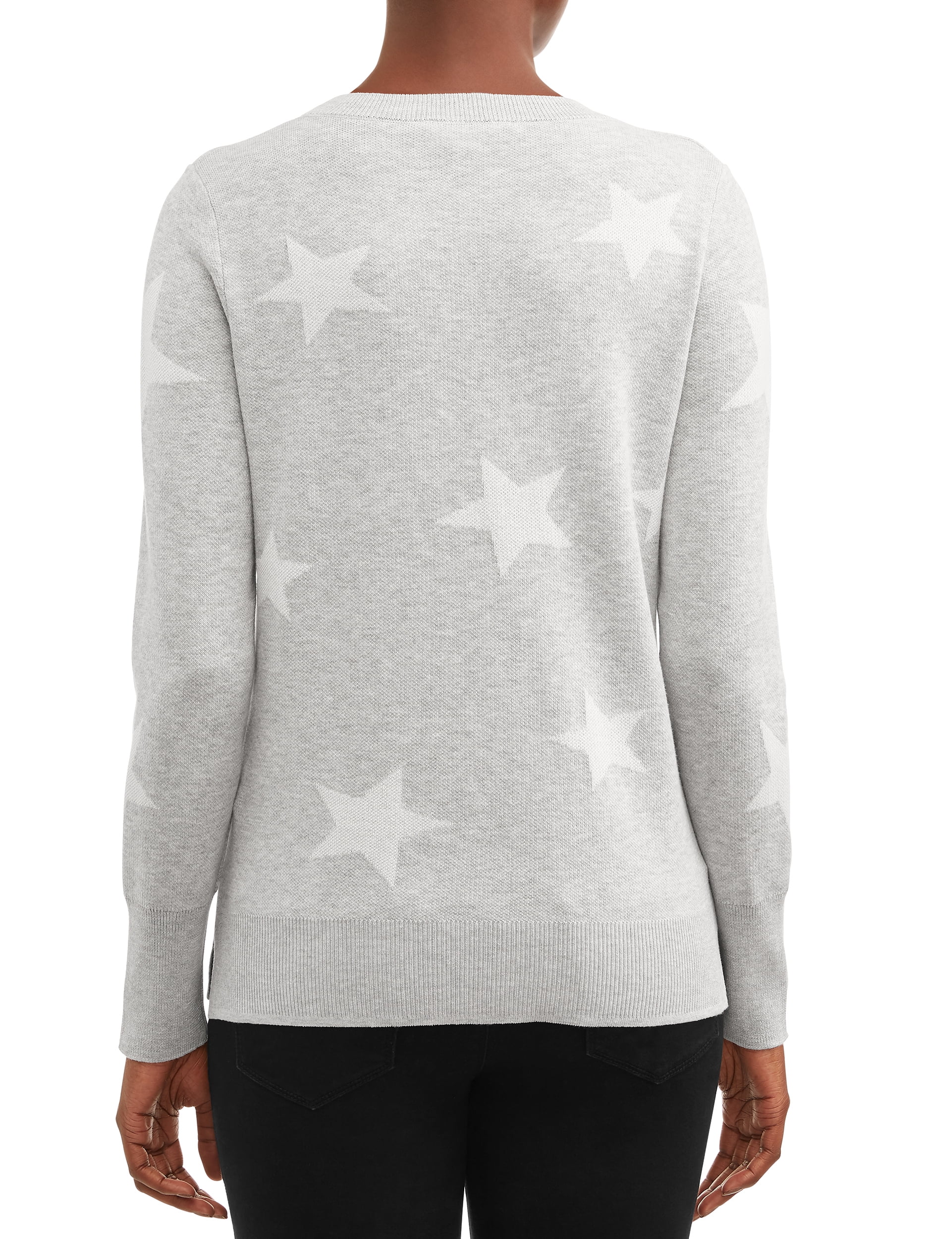 grey sweatshirt with stars
