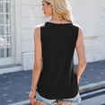 thumbnail image 3 of SWSMCLT Women's Breathable Vest Comfy Fall Cool Elasthane Chic Pull On Scoop Date Vest Bunched Tank Top Black Large, 3 of 5