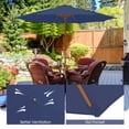 thumbnail image 4 of Gymax 10FT Wooden Market Table Umbrella Pulley Sunshade Canopy w/8 Bamboo Ribs Navy, 4 of 9