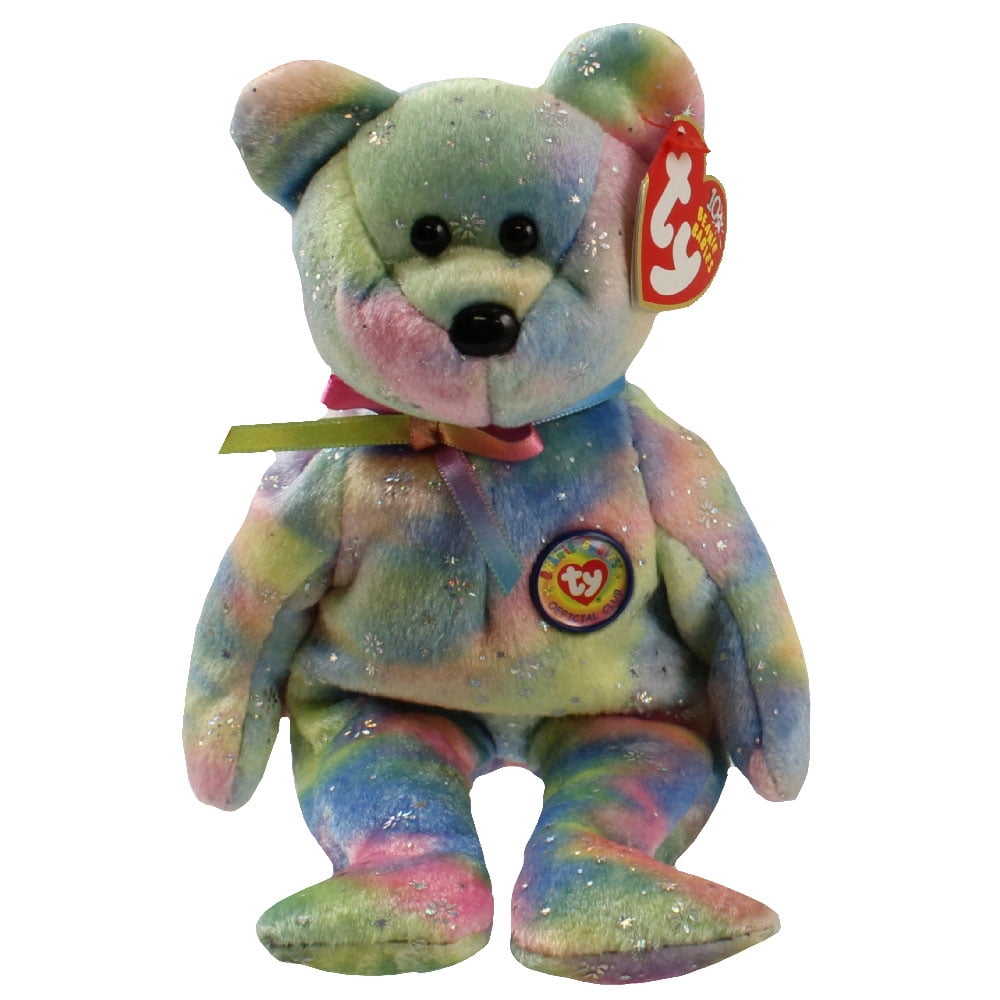 TY Beanie Baby CLUBBY 6 the Bear (Rainbow Version) (8.5 inch
