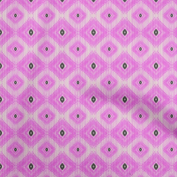 oneOone Viscose Chiffon Fuschia Pink Fabric Asian Ikat Sewing Fabric By The Yard Printed Diy Clothing Sewing Supplies 42 Inch Wide