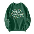 thumbnail image 4 of Women Tops Women's Long Sleeve Sweatshirt Casual Crewneck Loose Fit Pullover Fleece Tops, Christmas Print Design, Comfortable and Warm Apparel,Green,L, 4 of 5