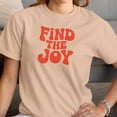 thumbnail image 3 of Smartprints Find the Joy Retro Motivational Women's T-Shirt Natural, Cotton, 3XL, 3 of 4