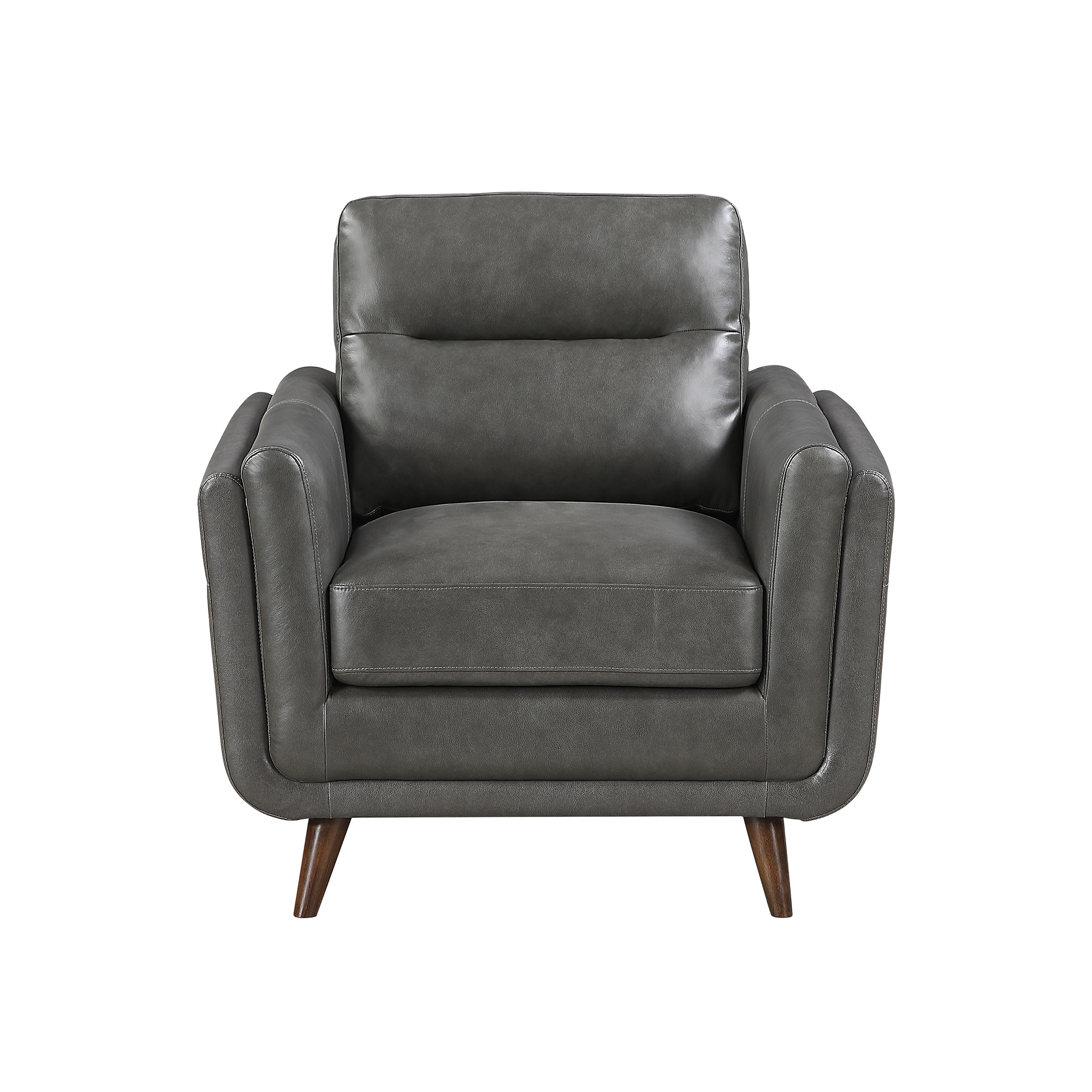 OakvillePark Husk Contemporary Leather Match Living Room Chair, Dark Gray