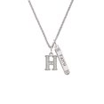 thumbnail image 2 of Delight Jewelry Silvertone Crystal Initial - H - Silvertone Believe Faith Prayer Hope Bar Charm Necklace, 23", 2 of 4