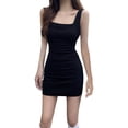thumbnail image 2 of Njagoc3 Womens Square Neck Sleeveless Bodycon Solid Mini Dress for Night Out Parties & Trendy Looks, 2 of 5