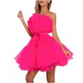 thumbnail image 1 of Robe en Tulle Sans Manches Mini Robe en Maille Petite Robe Noire Robe de Soirée Robe de Retour à la Maison, 1 of 3