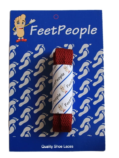 FeetPeople Flat Laces MAROON 2 Pair Pack 27-72 inches 