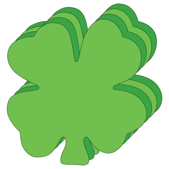 SHAPES ETC.  Large Assorted Color Creative Foam Cut-Outs - Assorted Green Four Leaf Clover