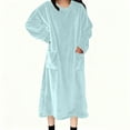 thumbnail image 6 of Bovxnpu Nightgown for Women, Women's Robe Bathrobe Long Keep Warm Long Sleeve Pajamas With Pockets Sleepwear Loungewear, 6 of 9