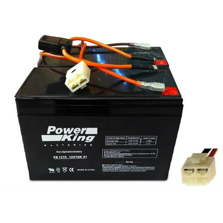Razor Scooter Battery and New Wiring Harness 12 Volt 7Ah - Set of 2 Includes (6-DW-7) Beiter DC (Best 12 Volt Car Battery)