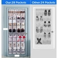 thumbnail image 6 of MISSLO Big Pockets Over the Door Shoe Rack Closet Hanging Shoe Organizer with 4 Hooks 28 Pairs Mesh Shoe Holder Hanger, White, 6 of 9