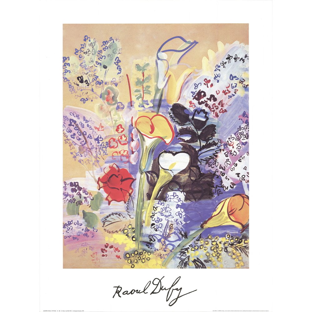 RAOUL DUFY Le Bouquet D'arums 31.5" x 23.5" Offset