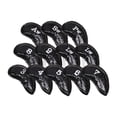 thumbnail image 1 of 12 fundas duraderas de PU para cabezas de hierro de golf, fundas protectoras para palos de golf Negro, 1 of 9