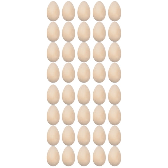 40 pcs  DIY Wooden Eggs DIY Easter Eggs Decor Unfinished Egg Shape Painting Toys