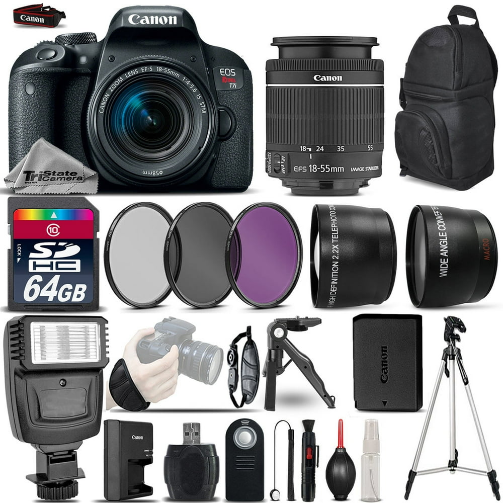 Canon EOS Rebel T7i DSLR Camera 800D + 1855mm IS STM Ultimate Saving