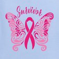 thumbnail image 2 of Wild Bobby, Survivor Breast Cancer Butterfly Ribbon, Breast Cancer Awareness, Front and Back Women Graphic Tees, Light Blue, Large, 2 of 4