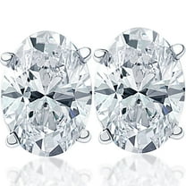 Pompeii 2.37 Ct Lab Grown Oval Diamond Studs 14k White Gold Earrings (FG,(VS1))