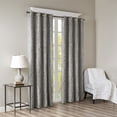 thumbnail image 2 of Total Blackout Curtain for Bedroom Living Room, Knitted Jacquard Damask Window Curtain Panel with Gunmetal Grommet, Fits Up to a 1.25'' Diameter Rod, 84.00''x50.00''x0.13'', Charcoal, 2 of 8