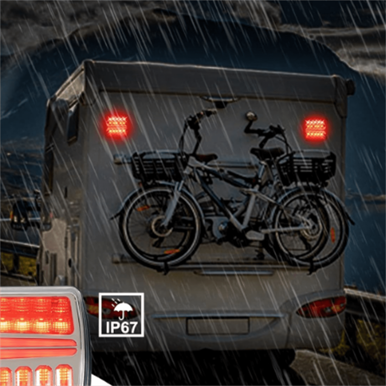 Wireless Trailer Lights, Magnetic LED Trailer Light Rechargeable, Portable Tow Lights Kit for Trucks, Wrenker, Boat, RV, Caravan, DOT Compliant