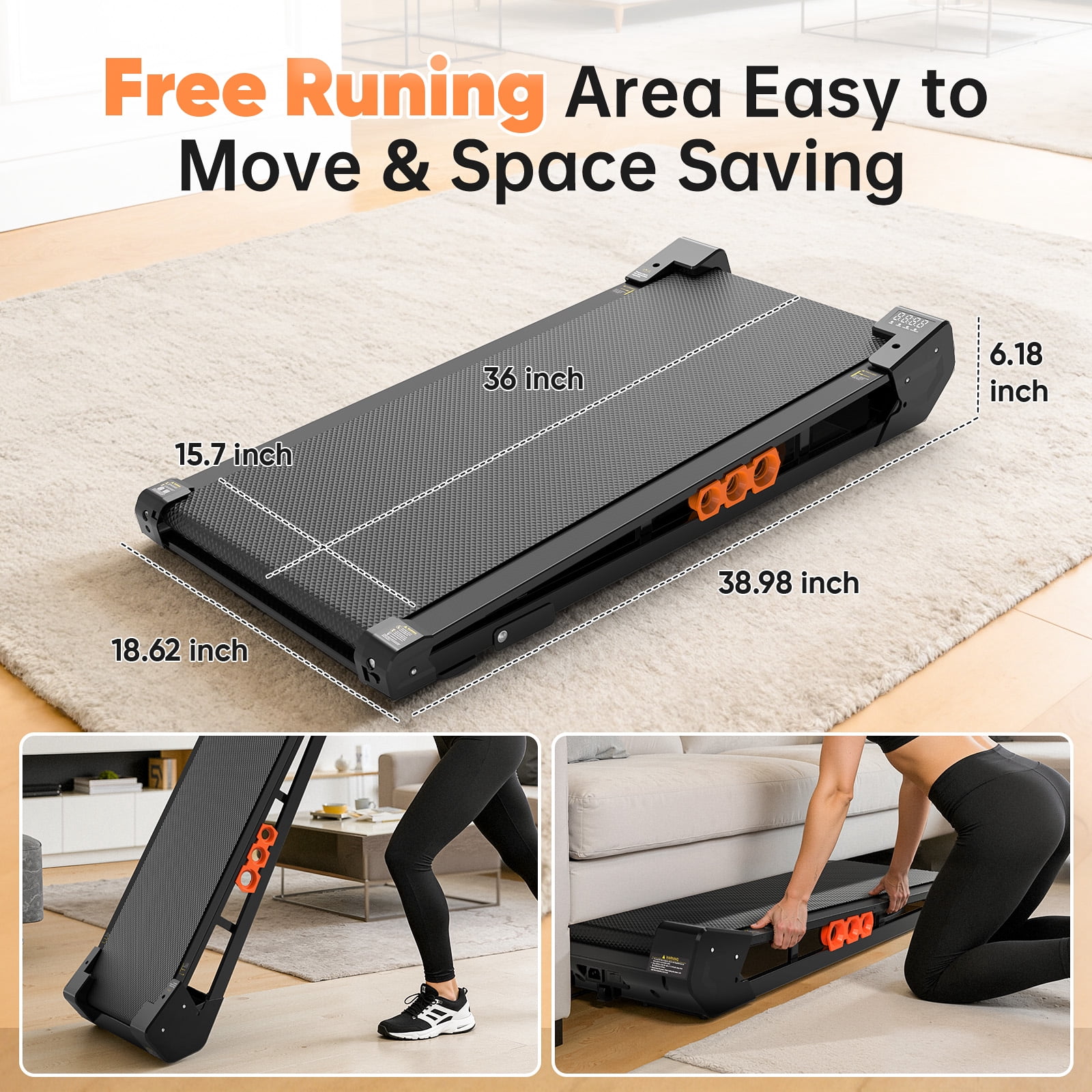 2 in 1 Walking Treadmill Pad & Vibration Plate, 2.5HP Compact Under Desk Treadmills with Incline, Low Noise Walking Pad for Home Small Spaces, Office, Remote Control & LED Display