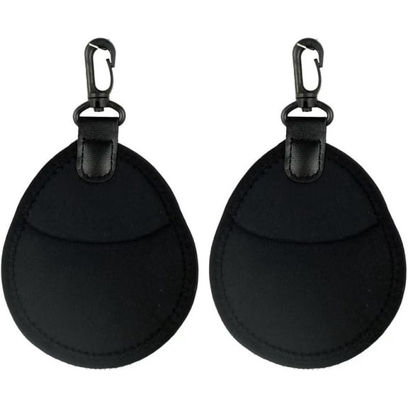 2 Pack Lens Filter Pouch Mini Storage Bag Sleeve Protective Case with Keychain Hook 2 Pockets For Camera CPL MC UV ND 25mm-77mm 43mm 46mm 49mm 52mm 55mm 58mm 62mm 67mm, Black