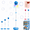 Blue, variant on Bubble Torch, 47 In Rechargeable Bubble Tiki Torch with Lights, Automatic Standing Outdoor Bubble Machine for Gardens, Weddings, and Birthday Parties