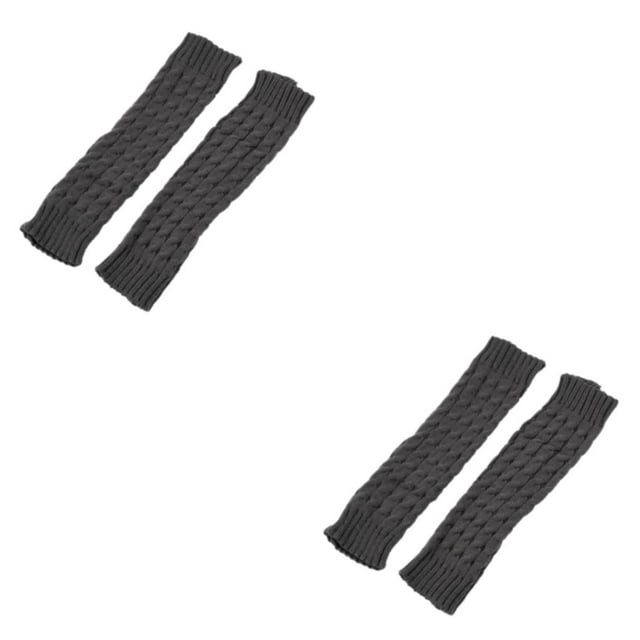 Baohd Exquisite Craft Leg Warmers Designed To Beautify Curves For Skirts And Combination Long Socks Fiber Knee Socks dark grey 42cm 2Set