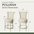 thumbnail image 5 of Maven Lane Pullman Wooden Swivel Kitchen Counter Stool, White Oak, Set of 2, 5 of 6