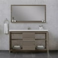 thumbnail image 5 of Alya Bath Sortino 60" Wood Single Bathroom Vanity with Acrylic Sink in Gray, 5 of 7